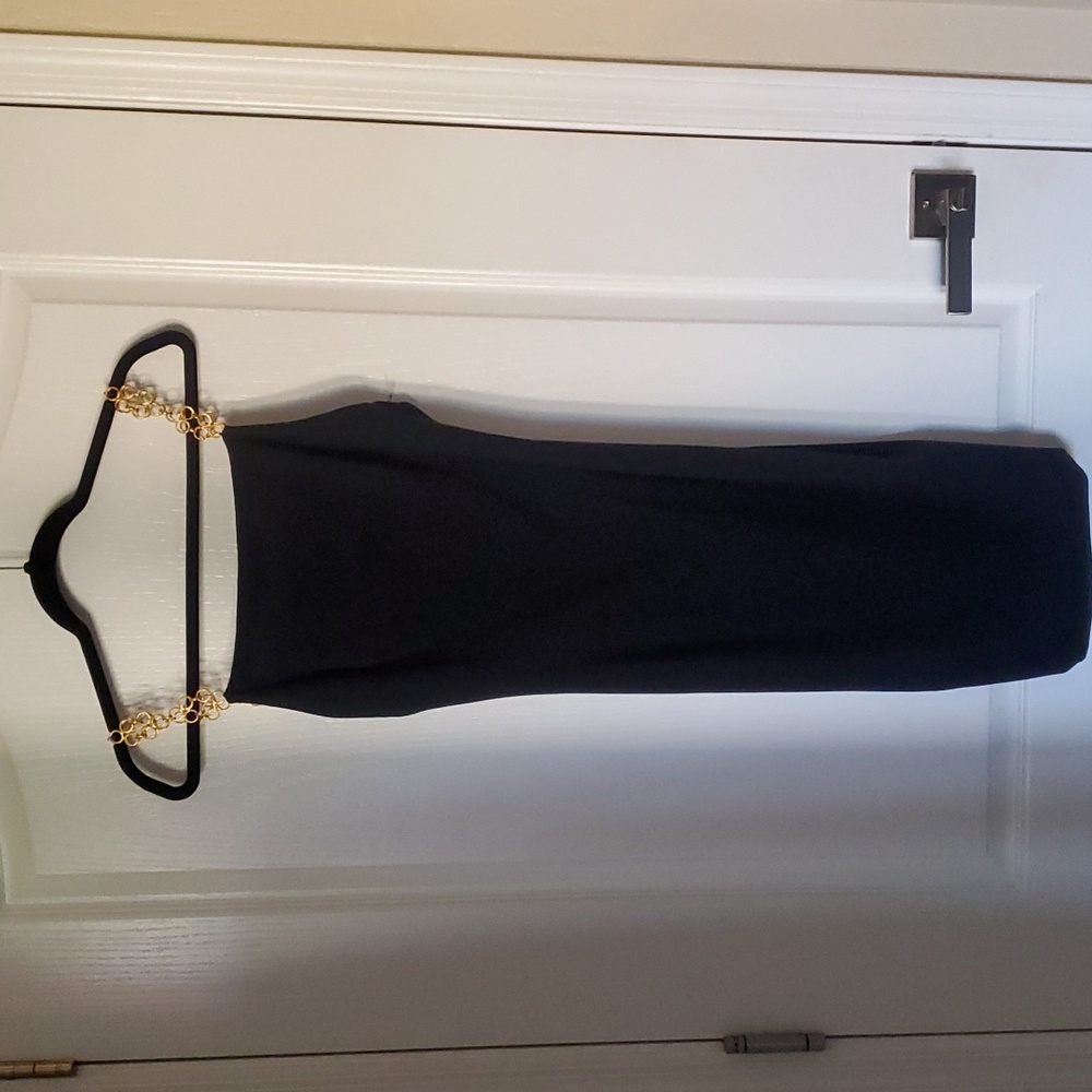Vintage black wool cocktail dress